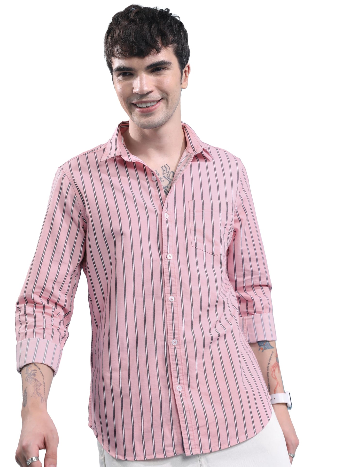 Ketch Mens Slim Fit Green Casual Shirt (KHSH001503_Green_S)
