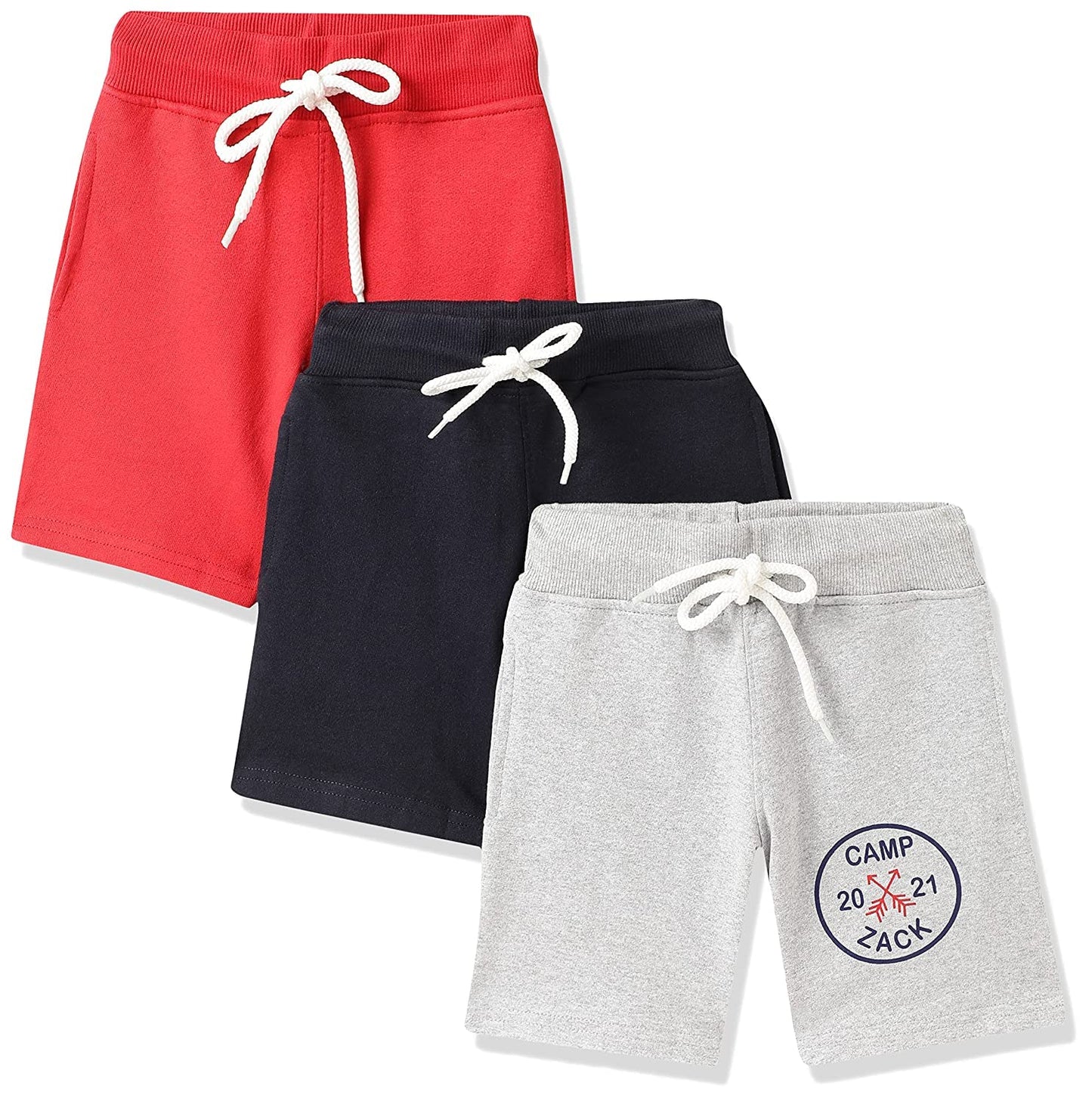 T2F Boys Cotton Printed Shorts with Two Side Pockets (Pack of 3)