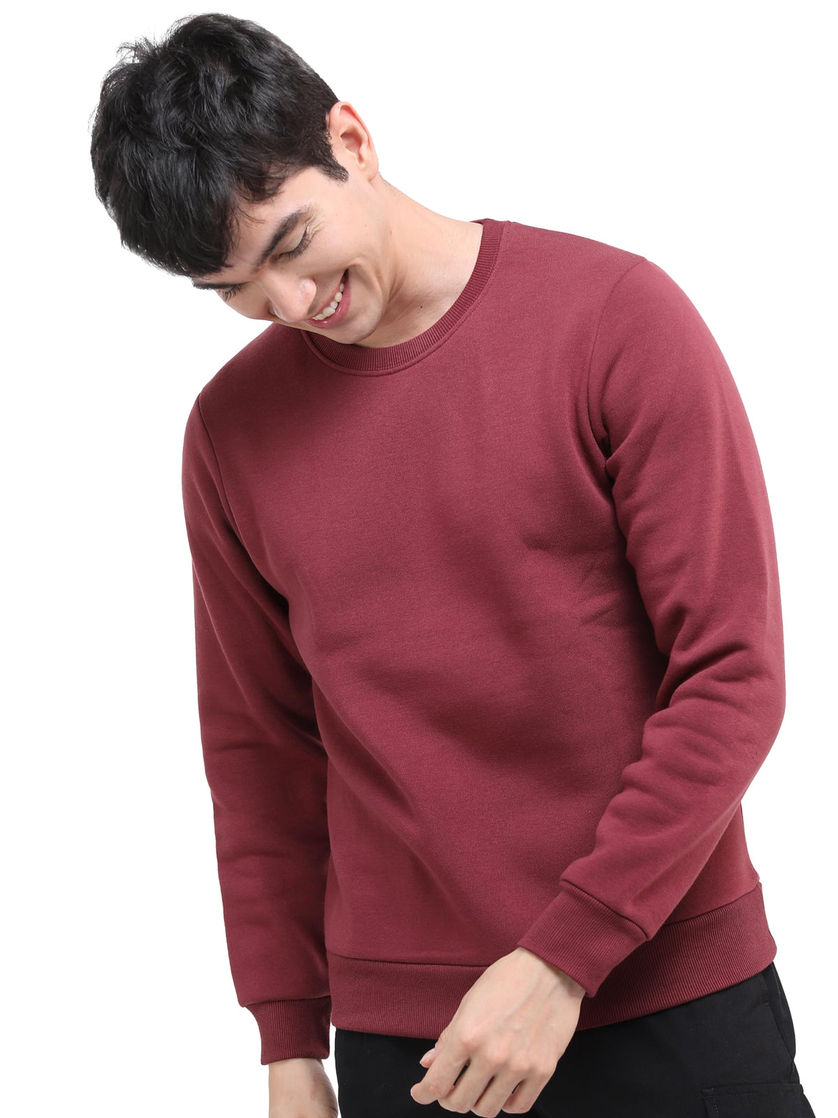 Ketch Men Full Sleeve Slim Fit Sweatshirt Khss000001 Yellow L - Polyester, Round Neck