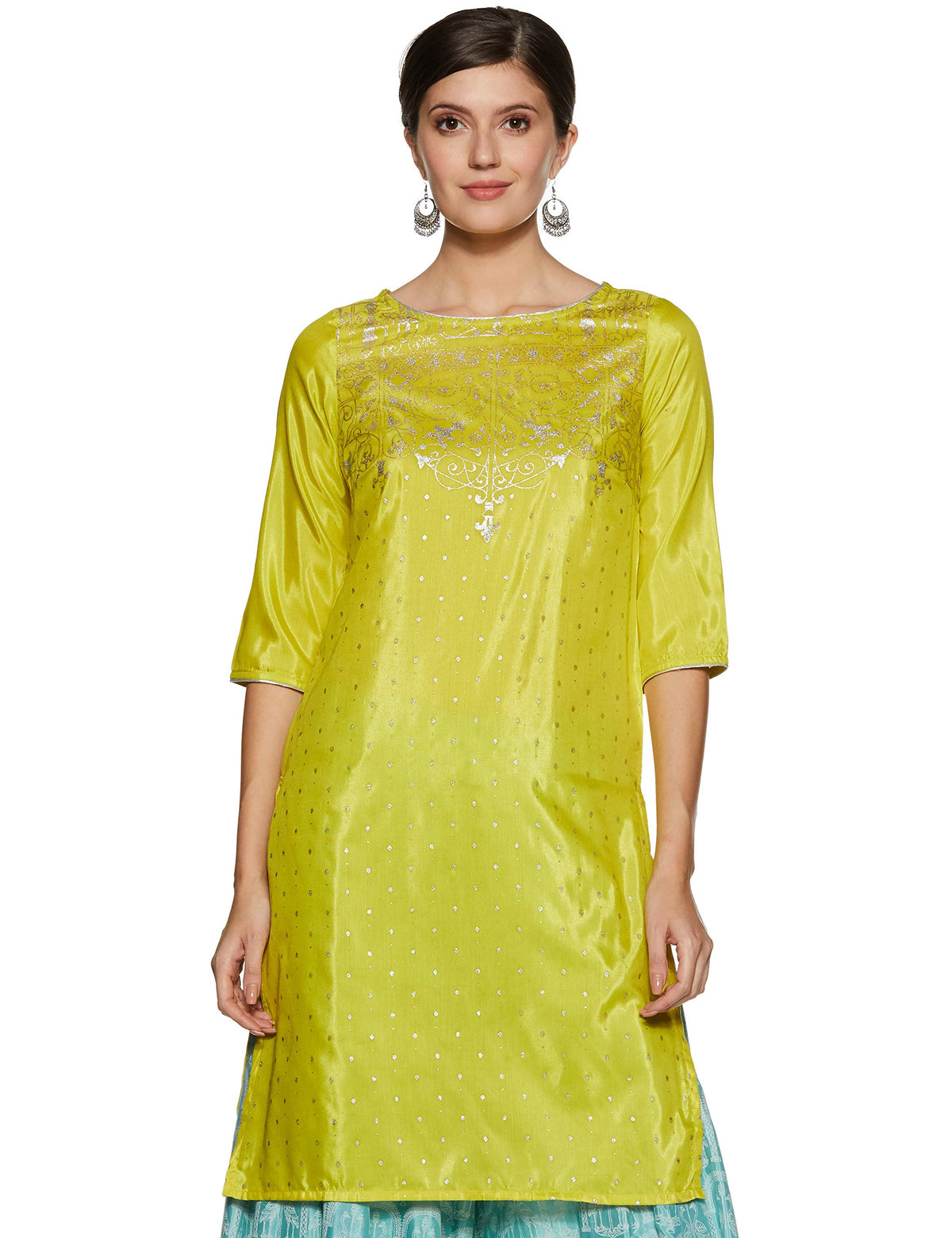Aurelia WomenS Kurta (18Aua10091-100272_L_Green Large)