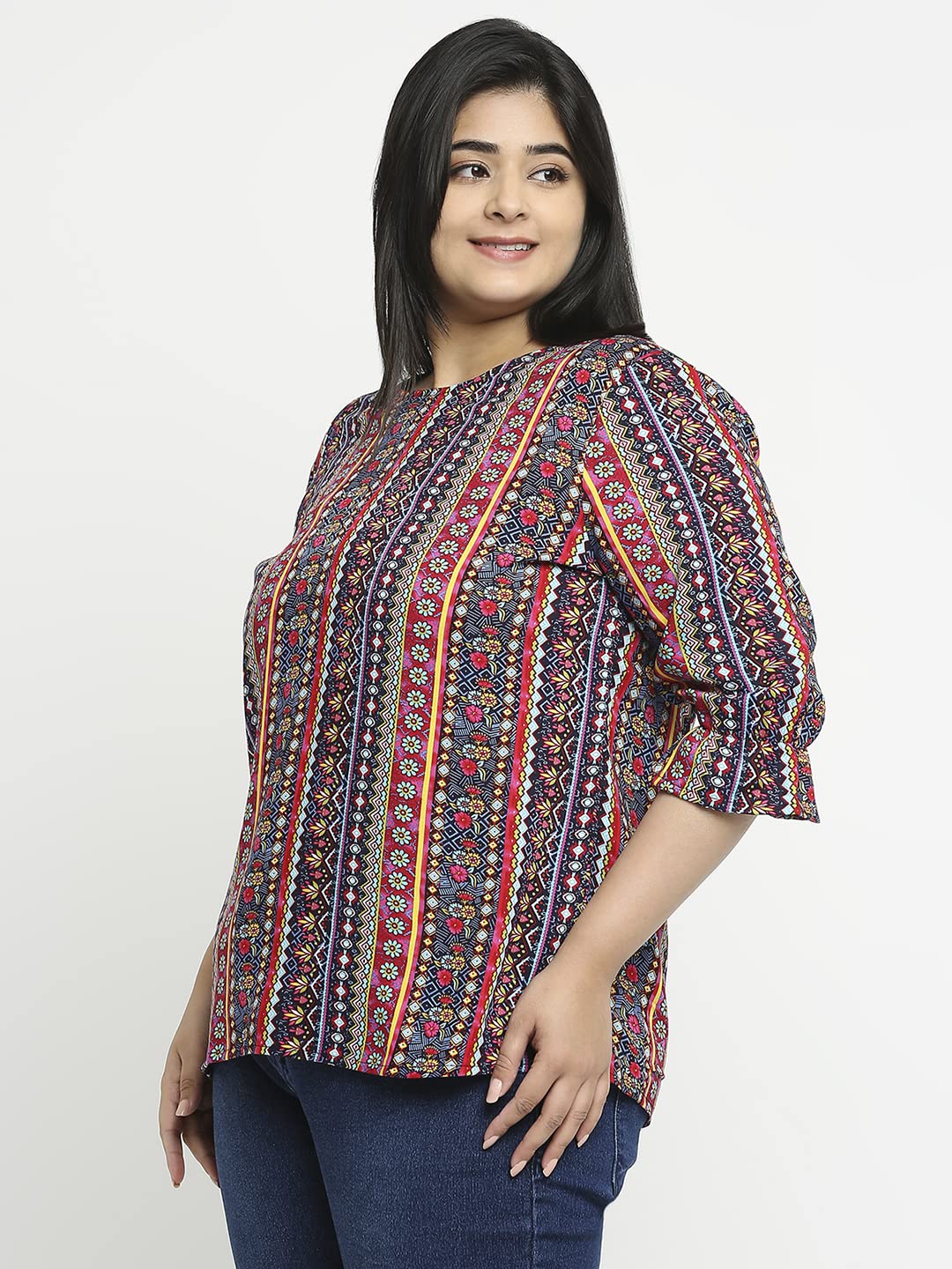 Style Quotient Women Multi Floral Polyester Regular Smart Casual Top