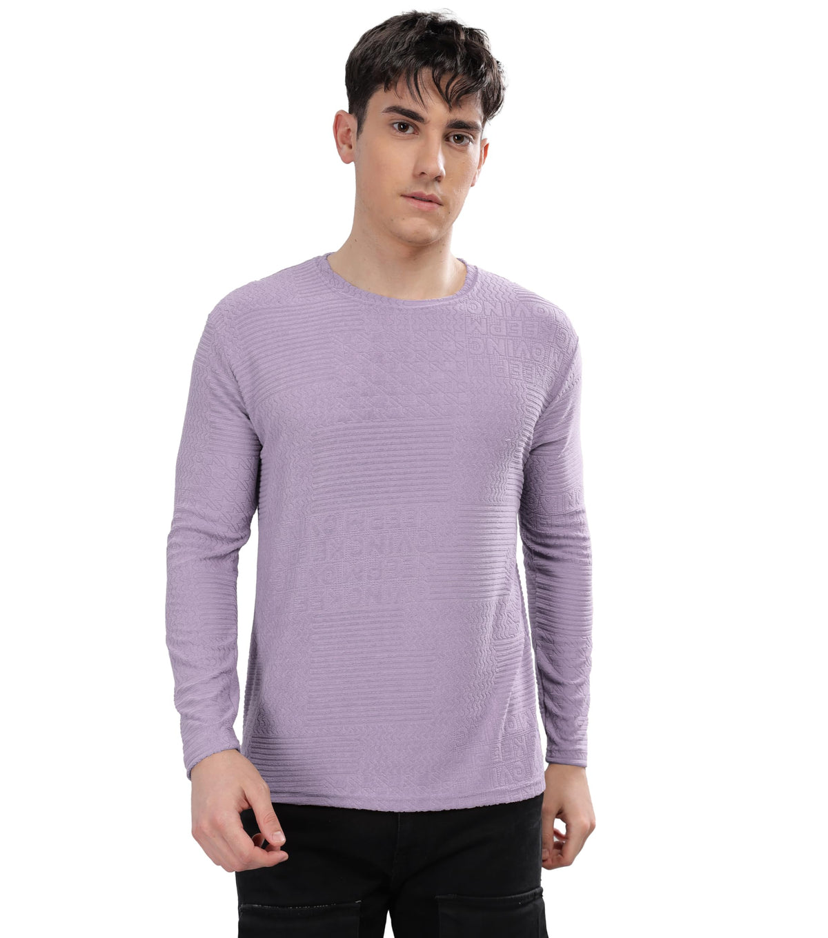 SHODOX Mens Polycotton Regular Fit Half Sleeve Solid Round Neck Tshirt for Men (Pack of 1) Lavender
