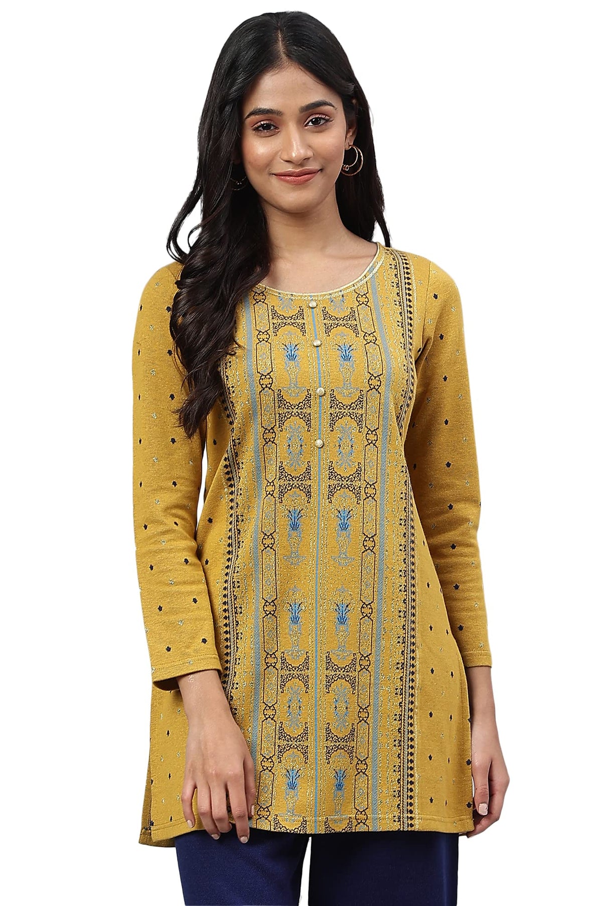 Aurelia WomenS Cotton Regular Kurti (22Noa13704-703509_Yellow