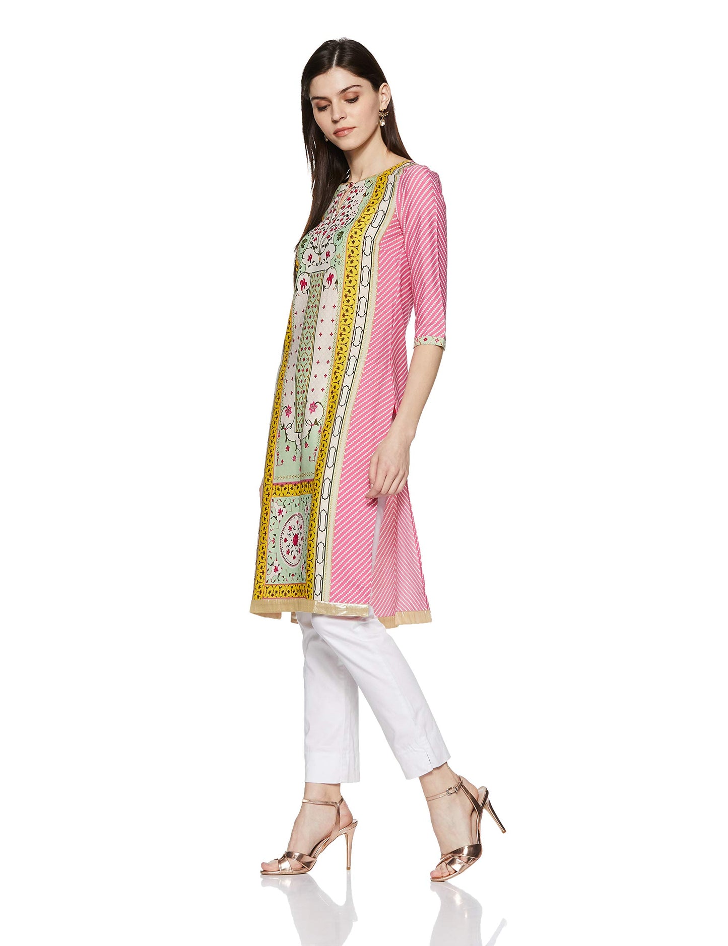 W for Woman Women's Synthetic Straight Fit Straight Kurta