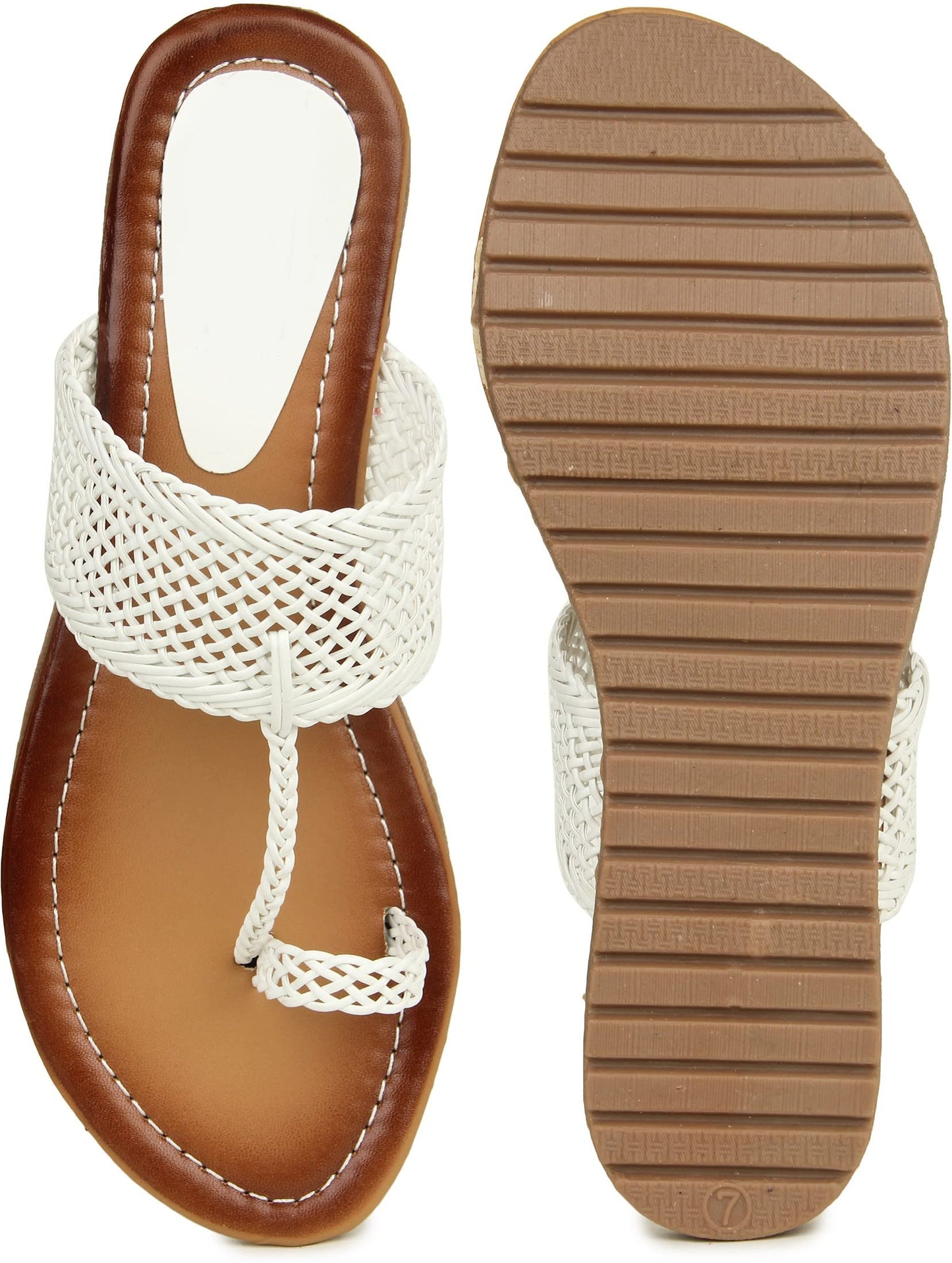 Shoetopia Womens White Stylish Trending Flats-Eu39