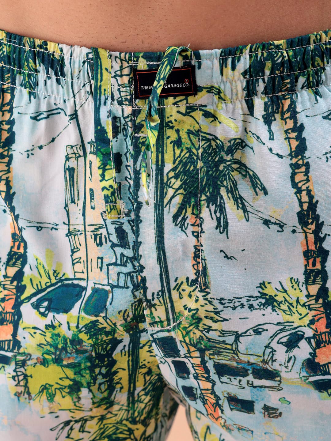The Indian Garage Co Men Blue Regular Fit Tropical Printeded Co-ordinates