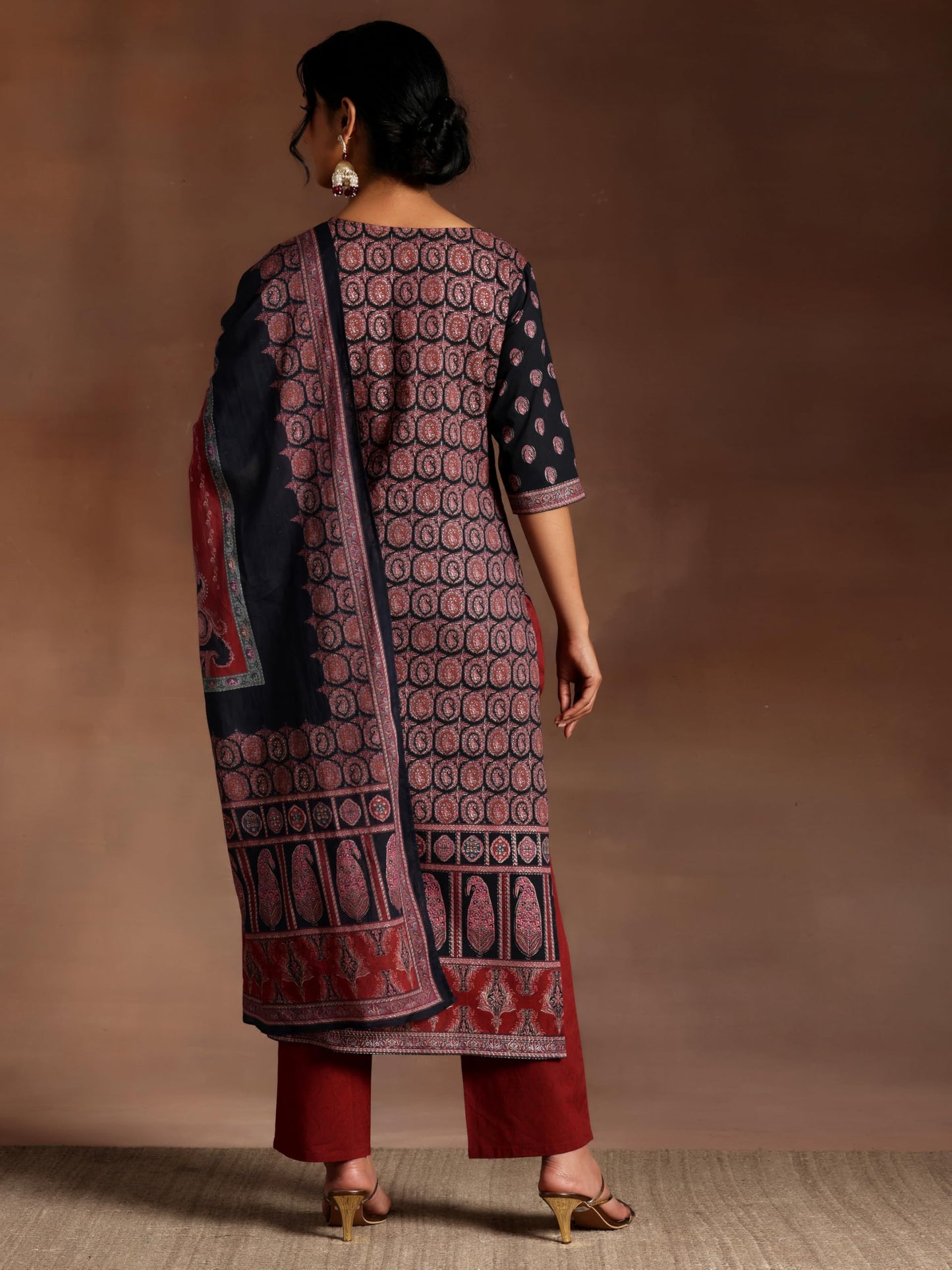 Libas WomenS Cotton Kurta Set (35918_Black