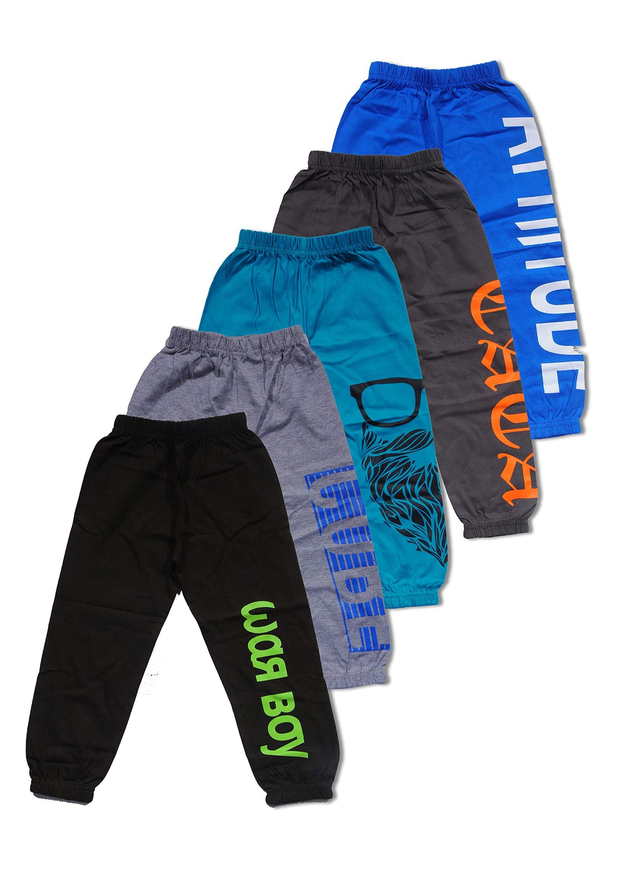 T2F Boys Relaxed Track Pants (TRK-S14_Multicolour