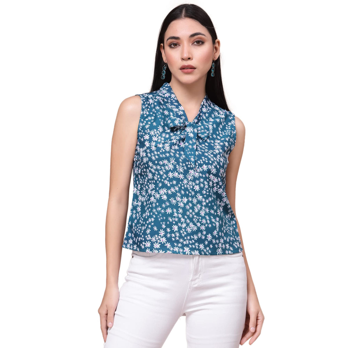 OOMPH! Sleeveless Tops for Women, Green - mt471