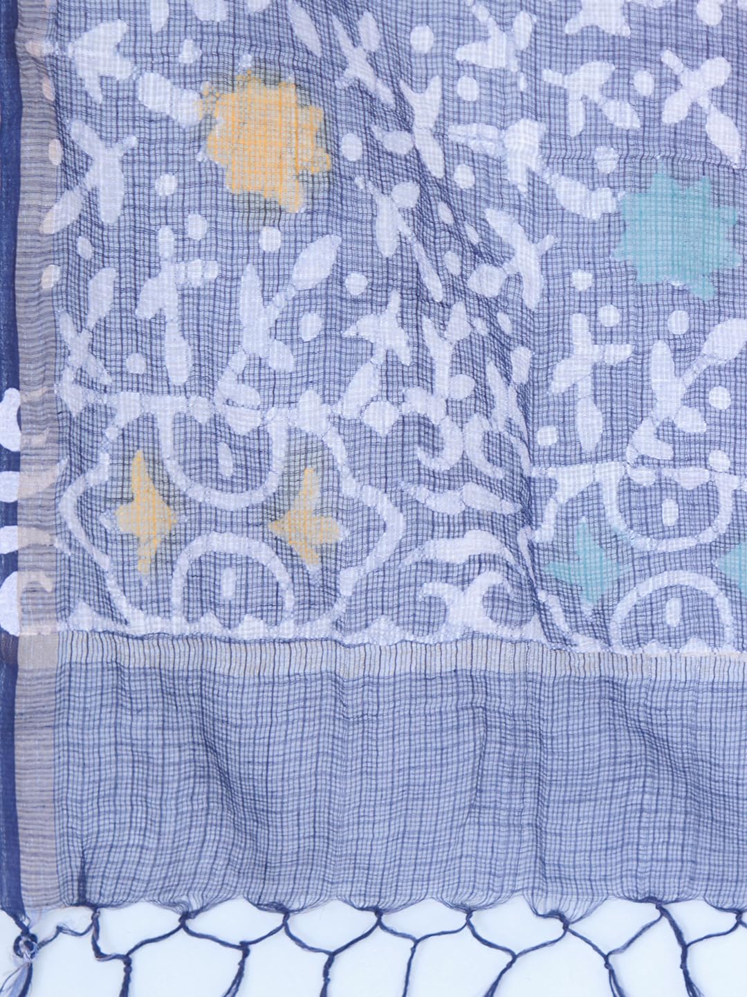 ANNI DESIGNER Ladies Cotton Blend Straight Print Trousers Dupatta Kurta (Tingu Blue_S_Blue_Small)