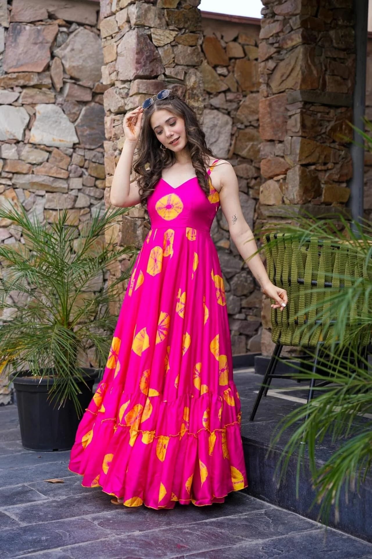 Wedani Rayon Dress for Women Pink