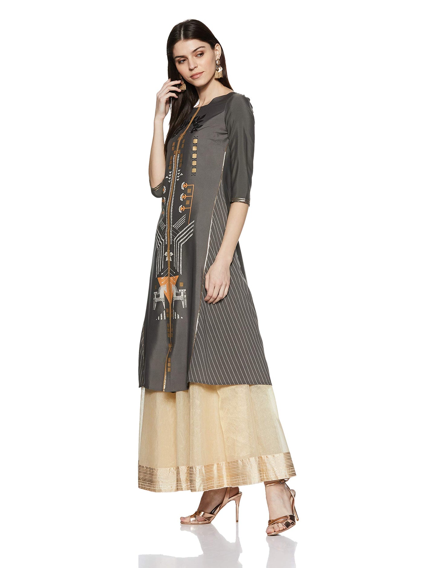 W for Woman Women's Synthetic A-Line Regular Kurta