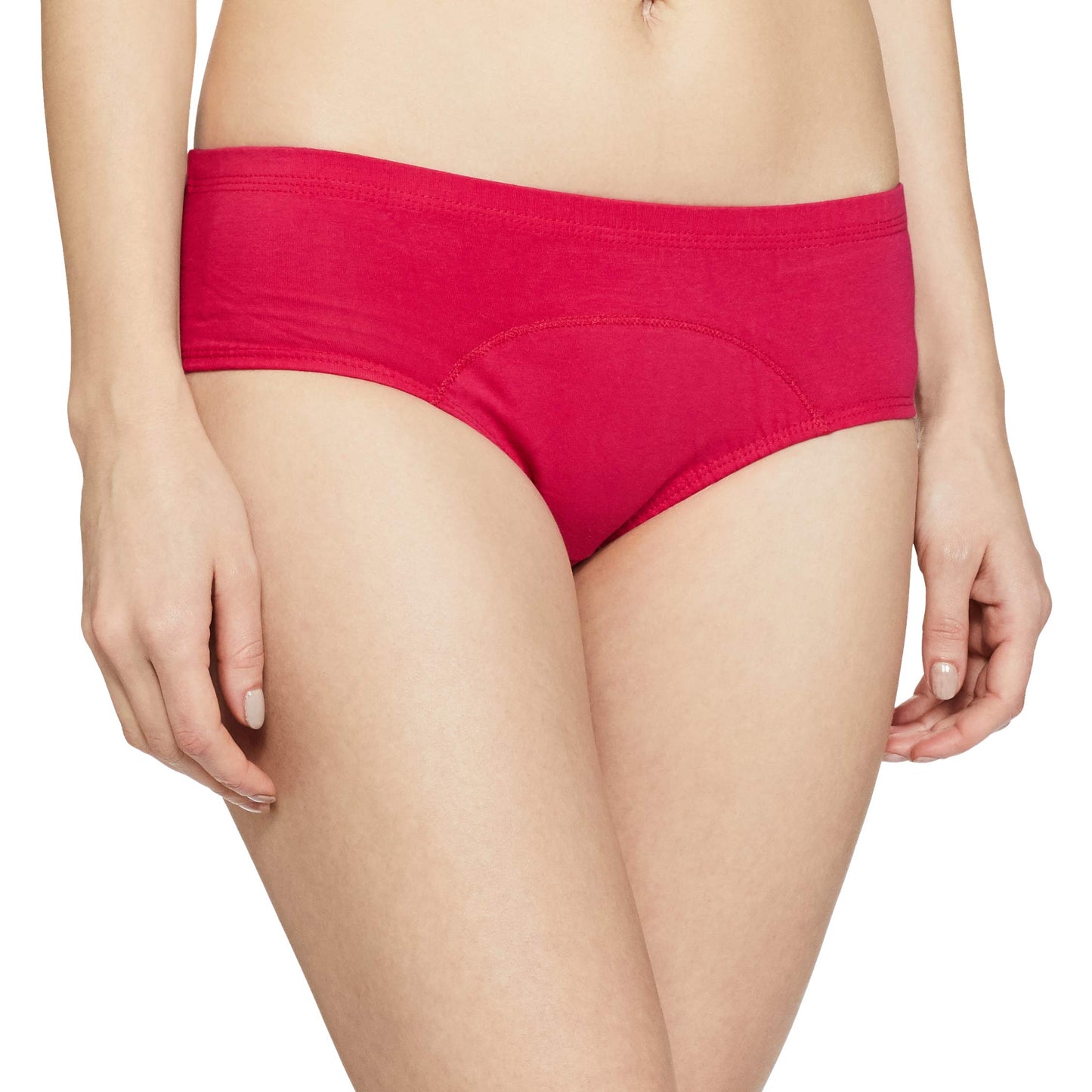 Clovia Womens Cotton Medium Waist Outer Elastic Hipster Panty (Pn2300P14_Pink_3XL)