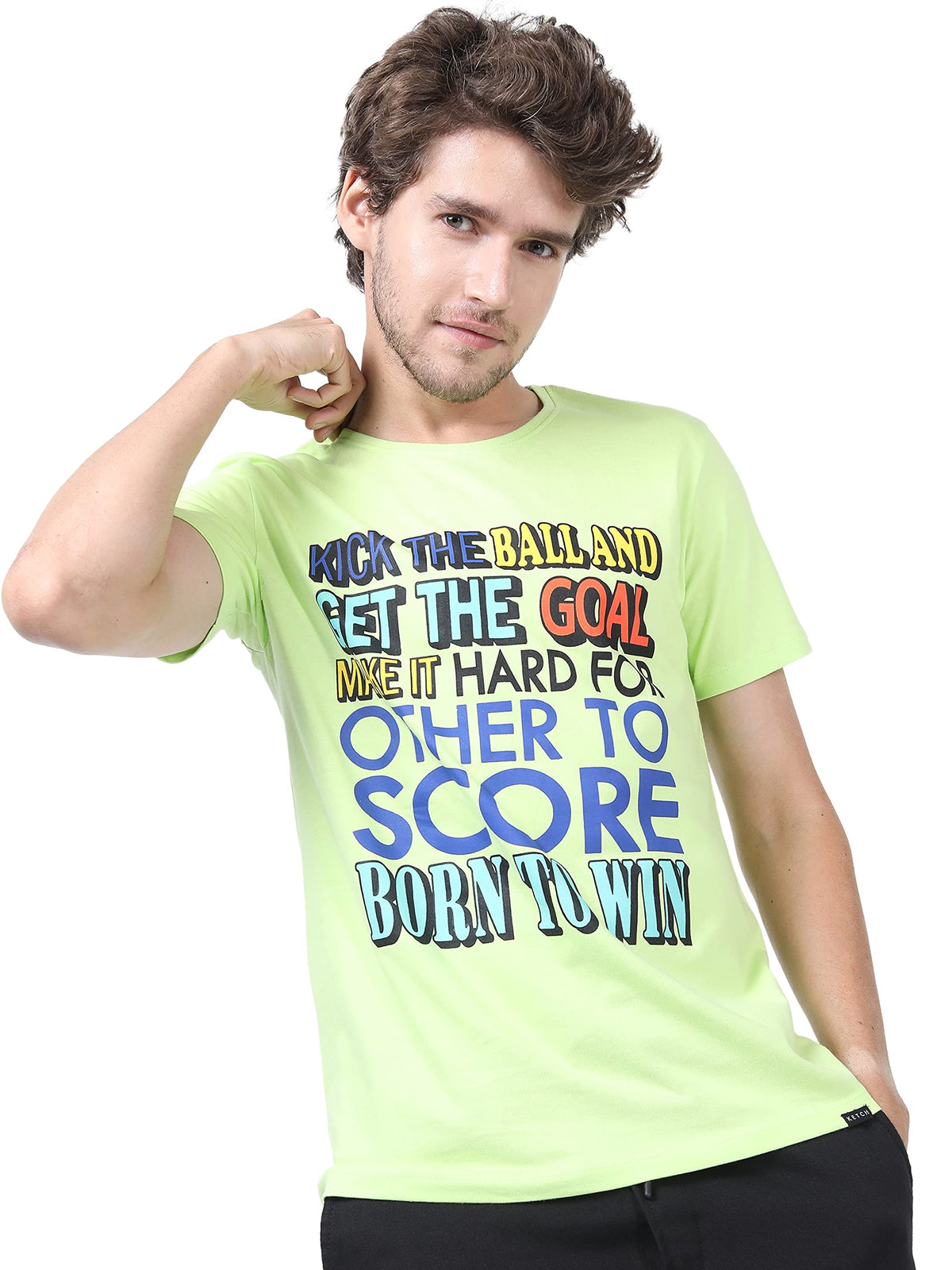 Ketch MenS Slim Fit T-Shirt (Khts000108_Light Green