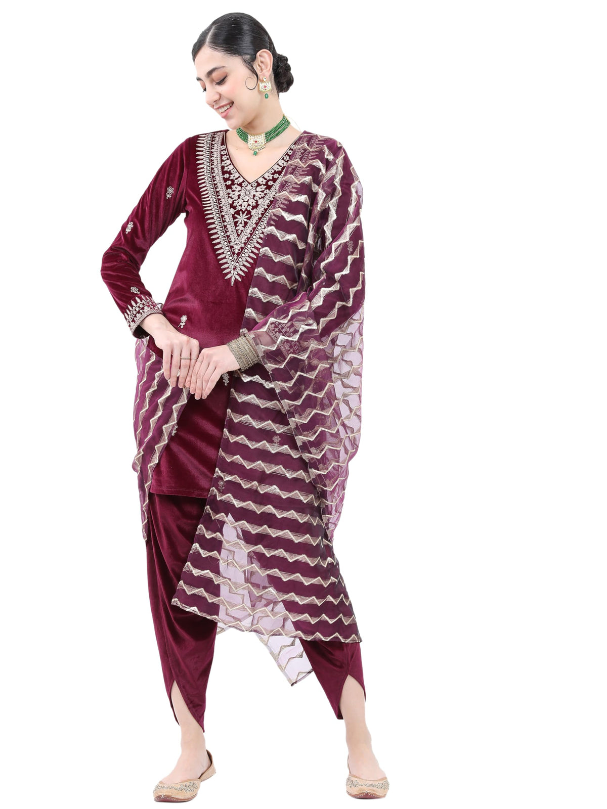 Ketch Polyester Womens Kurta&Pant&Dupatta (Khk3000442_Magenta