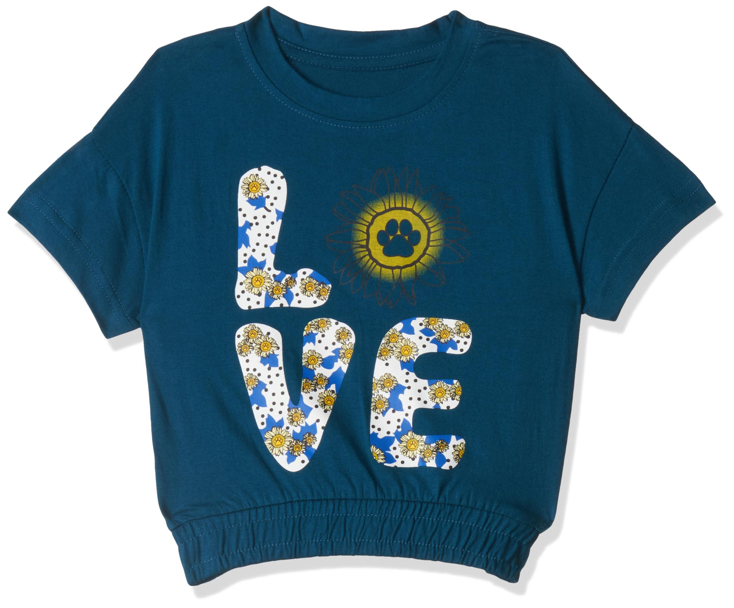 T2F Girls Solid Regular Drop Shoulder T-Shirt (GLS-TSRT-20_Multicolor 3