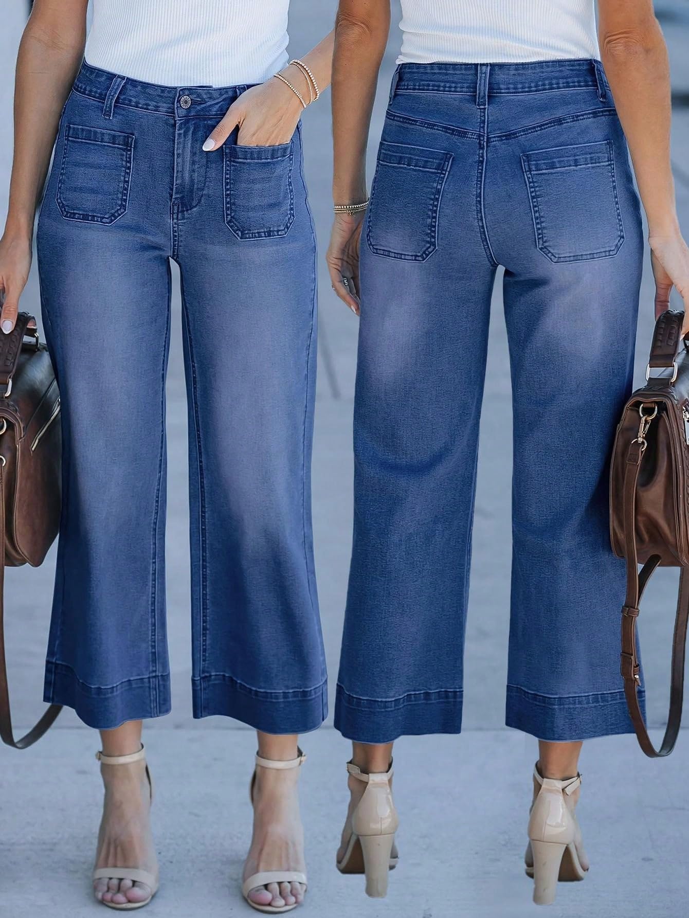 Shasmi Girls & Womens Blue Mid-Rise Straight Leg Jeans Comfortable Stretch Denim, Casual Wear, Versatile Style with Pockets, 2