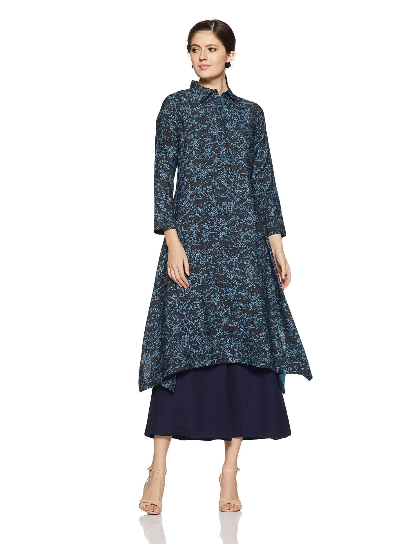 W for Woman Women's Asymmetrical Hemline Kurta