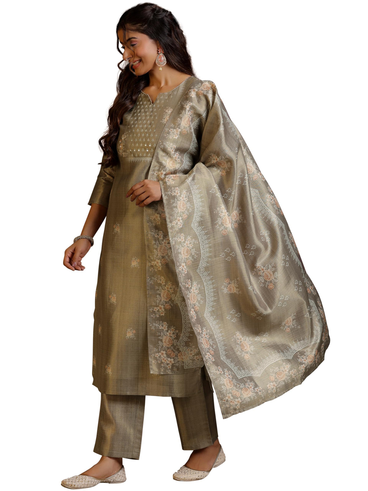 Libas WomenS Pure Silk Kurta Set (487280R