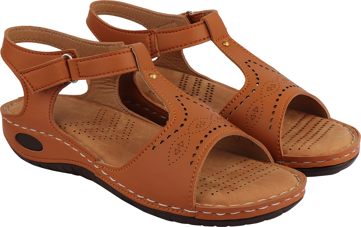 Shoetopia Girls Tan Stylish Trending Flats