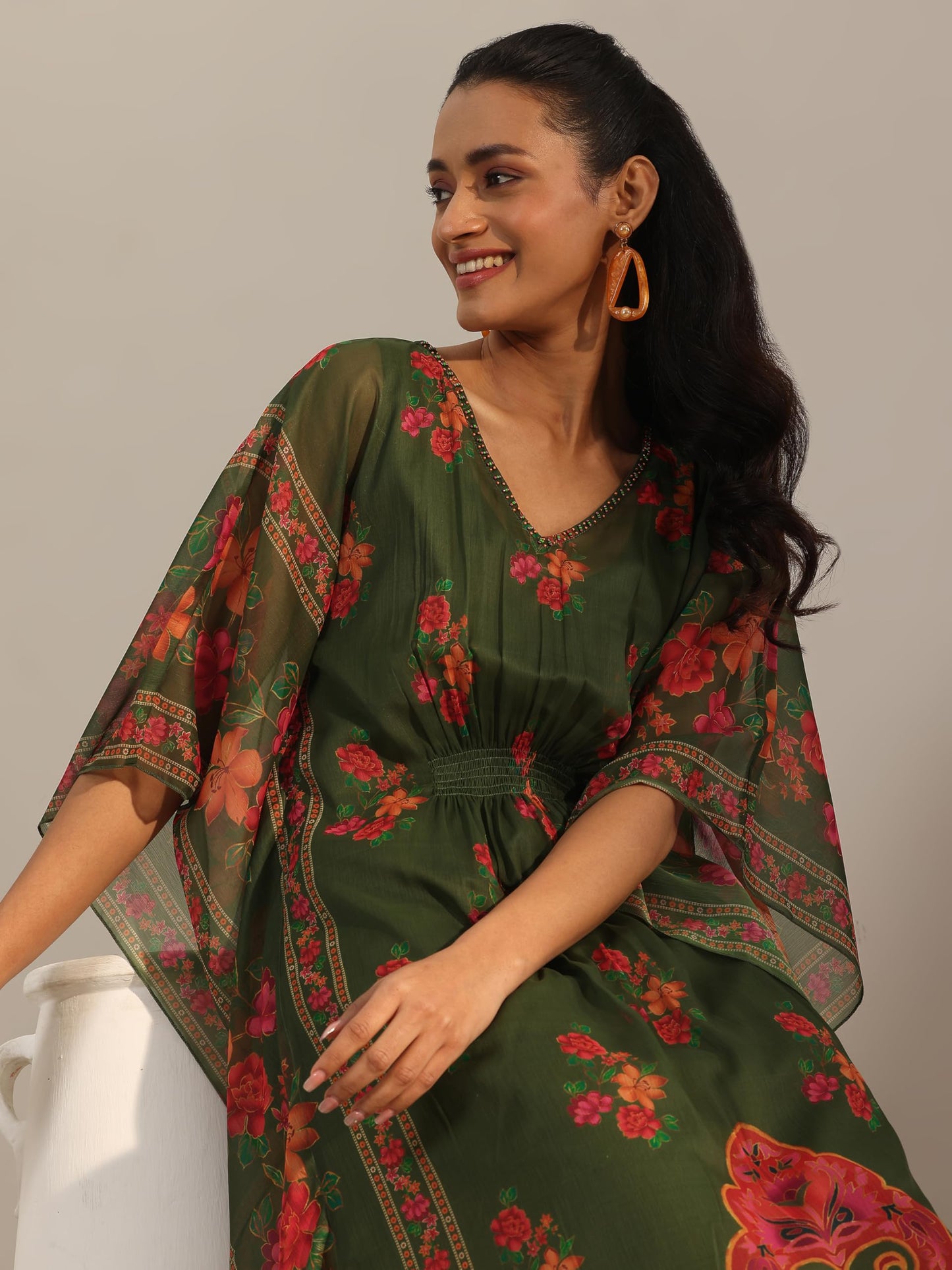 Libas Women Chiffon Printed Kurta Set