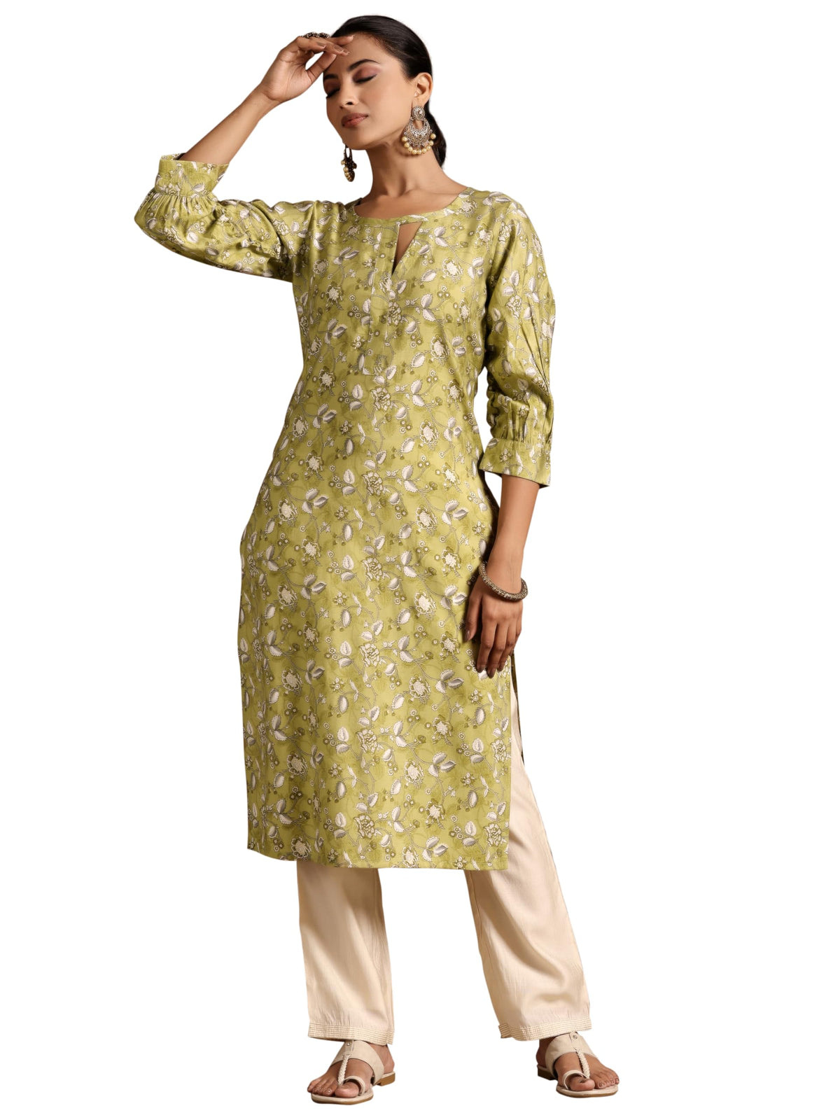 Libas WomenS Silk Regular Kurta (29218_Green