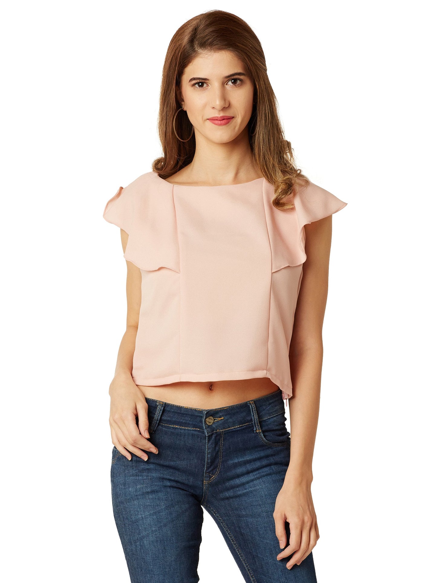 Miss Chase WomenS Plain Regular Fit Top (Mcss17Tp07-49-157-04_Pink_Medium)