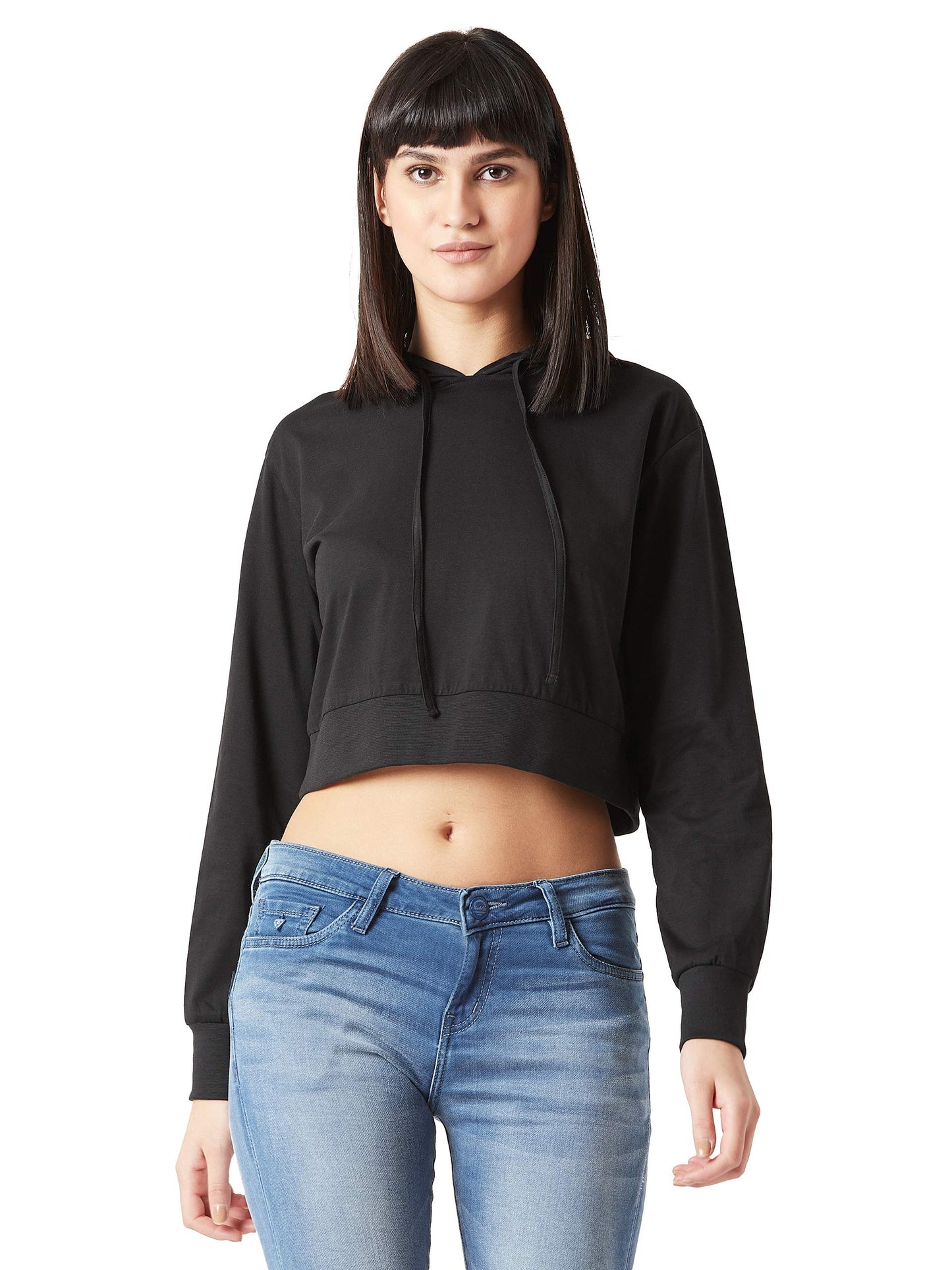 Miss Chase WomenS Cotton Round Neck Sweatshirt (Mcss18Tp11-10-62-06_Black_X-Large_Black_Xl)
