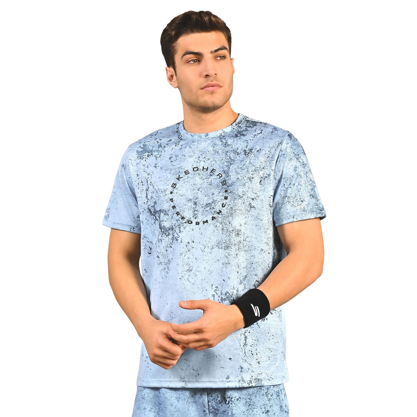 Skechers Men Aop Chest Print Performance T T-Shirt