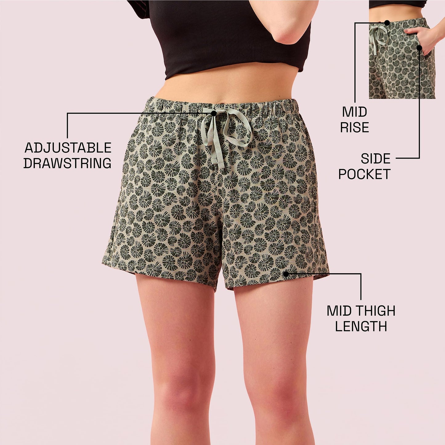 Enamor Womens Boxer Shorts (E062_Jade Abstract PRT