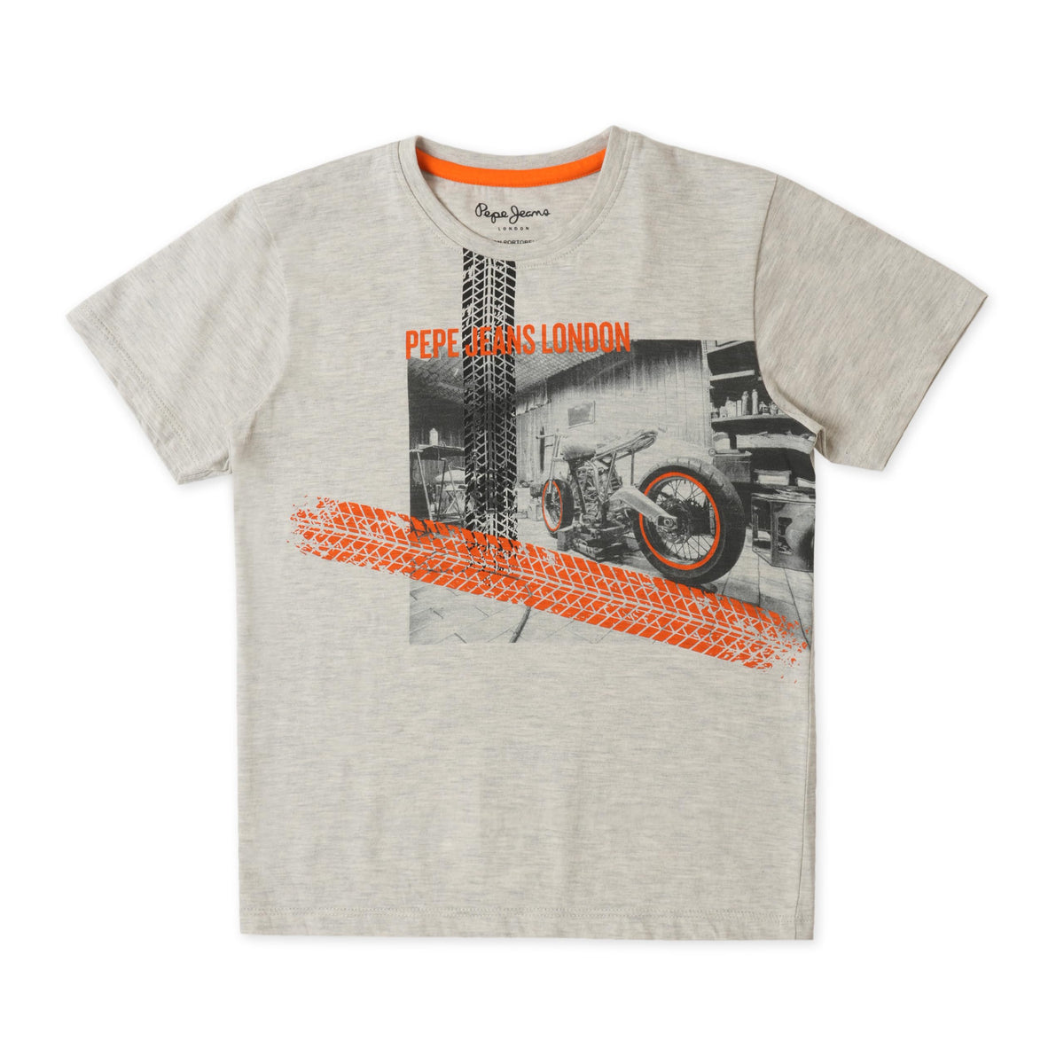 Pepe Jeans Larry Ss Graphic Printed T-Shirt, Oat Melange, 14