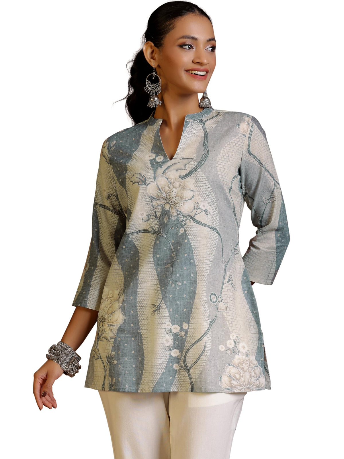 Libas WomenS Linen Regular Kurti (58157O_Off White