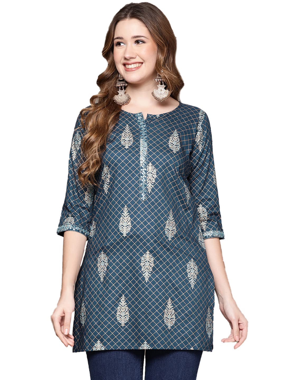 Anubhutee WomenS Navy Blue Printed Tunic