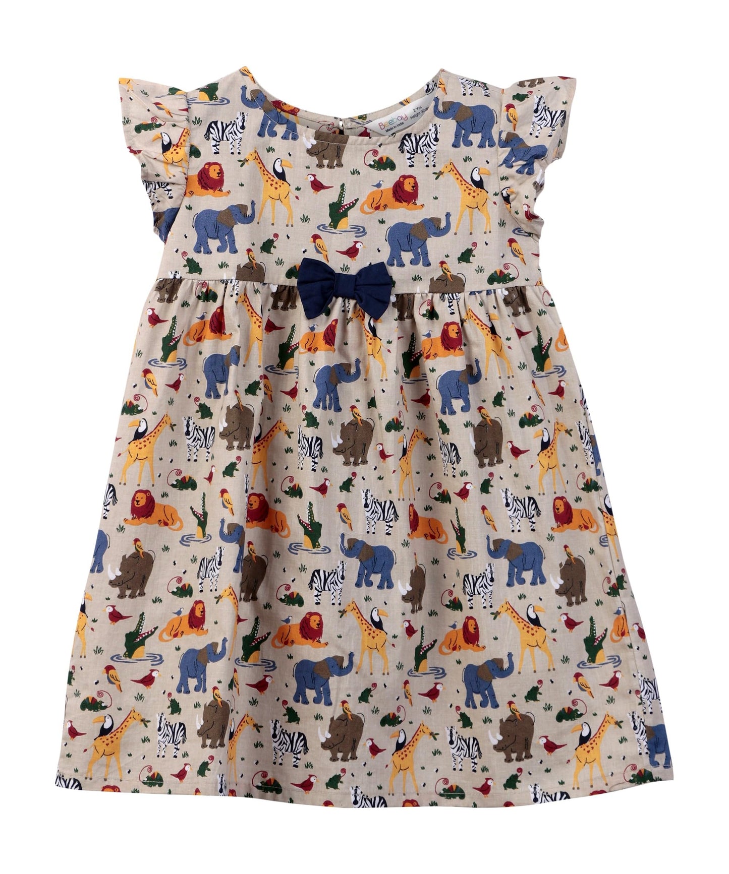 Animal Print Fit and Flare Dress Multi-Color