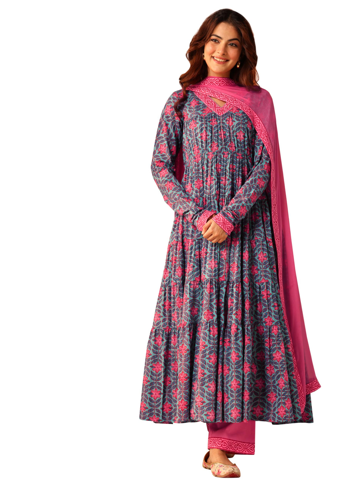 Libas WomenS Cotton Kurta Set (400786_Blue