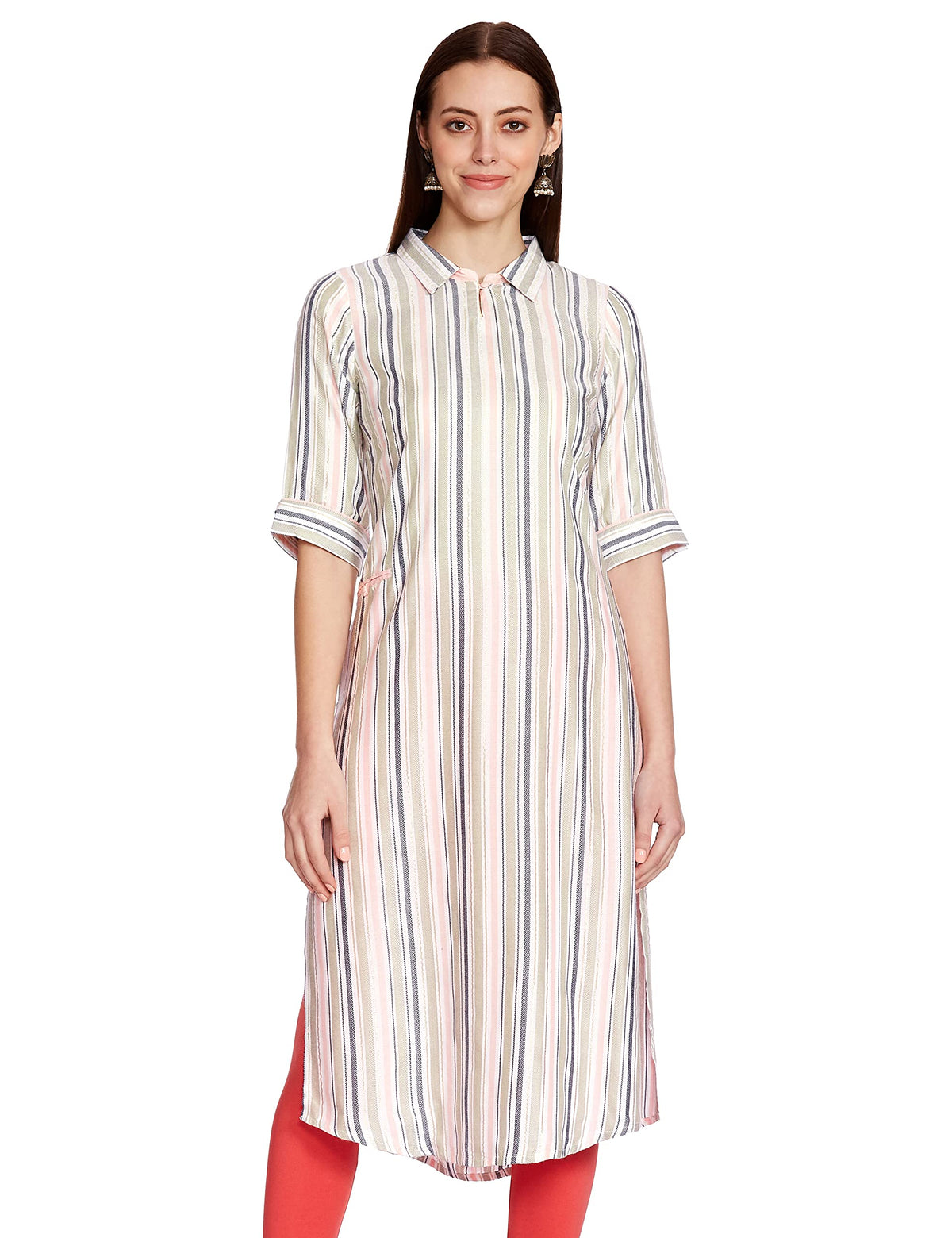 Aurelia WomenS Rayon Regular Kurta (20Aua11514-701447_Natural_M)