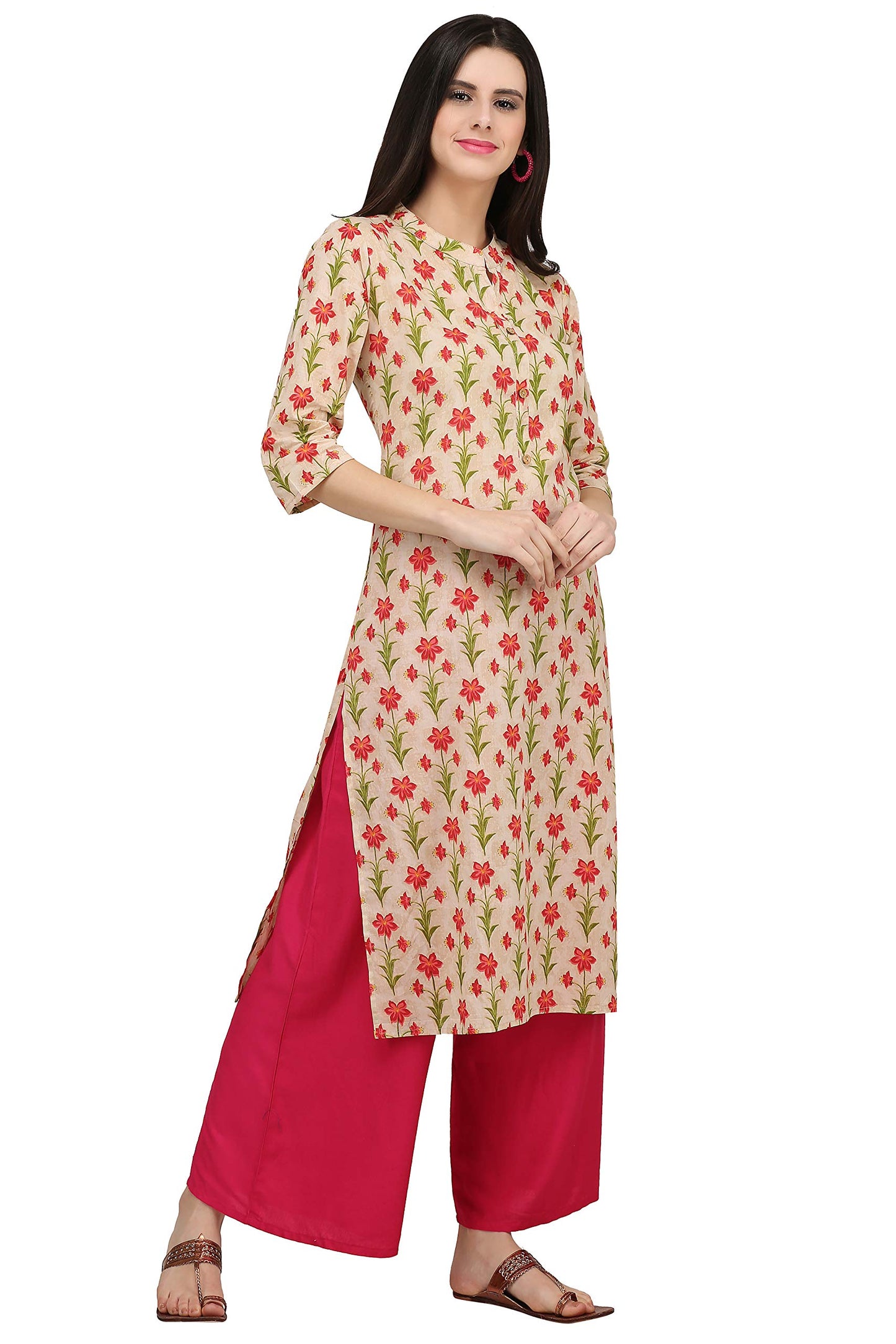 GoSriKi Women's Cotton Straight Fit Kurta