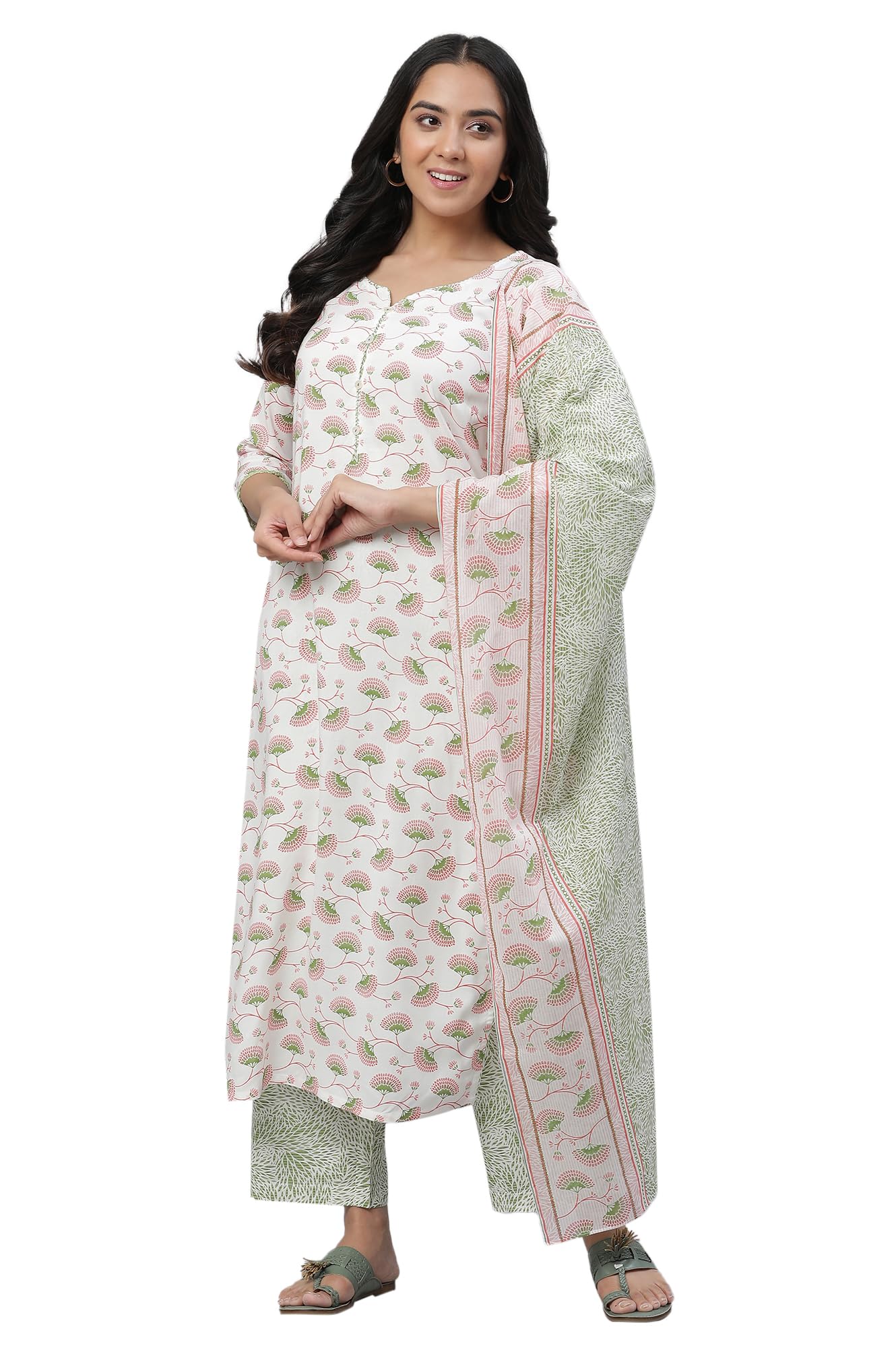 Aurelia Women Rayon Kurta Pant with Dupatta |Kurta, Pant & Dupatta 23Auas14426-506844-White, X_Small