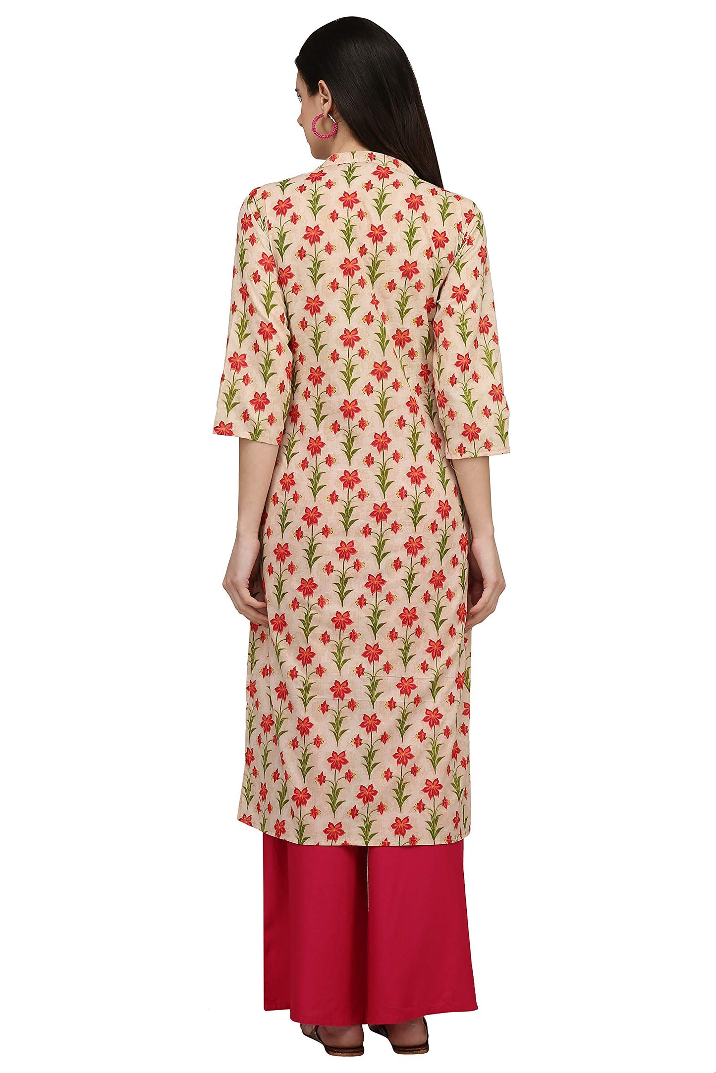 GoSriKi Women's Cotton Straight Fit Kurta