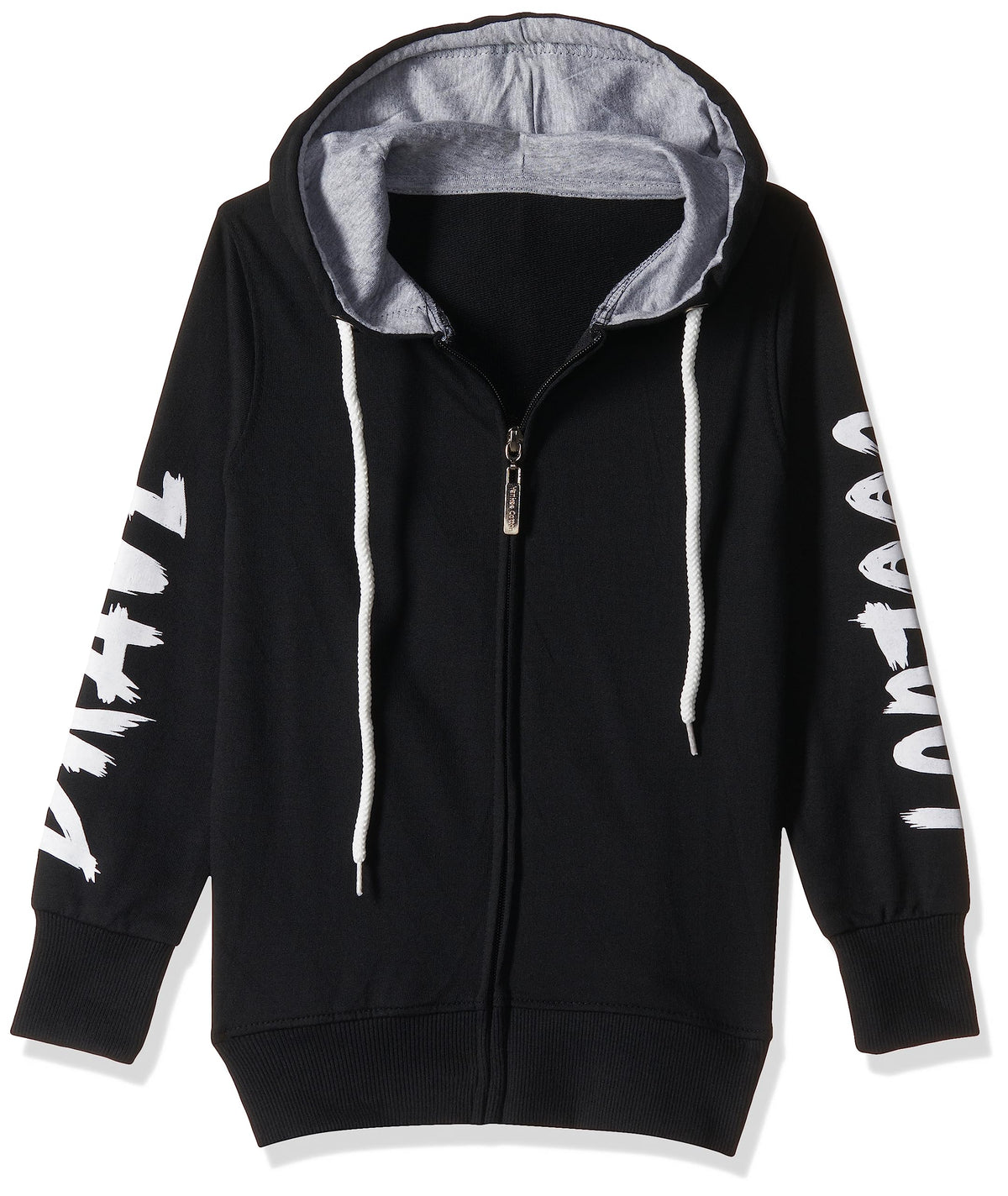 T2F Cotton Hooded Neck Regular Fit Hoodie (Boys-SS_35_Black