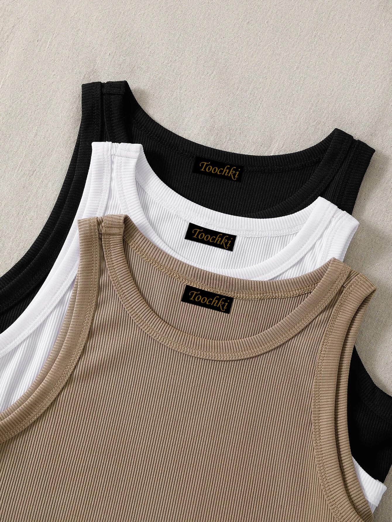 Toochki Top for Women | Spandex Crop Tops | Black White Beige Grey | Short | Western | Pack of 3 Combo