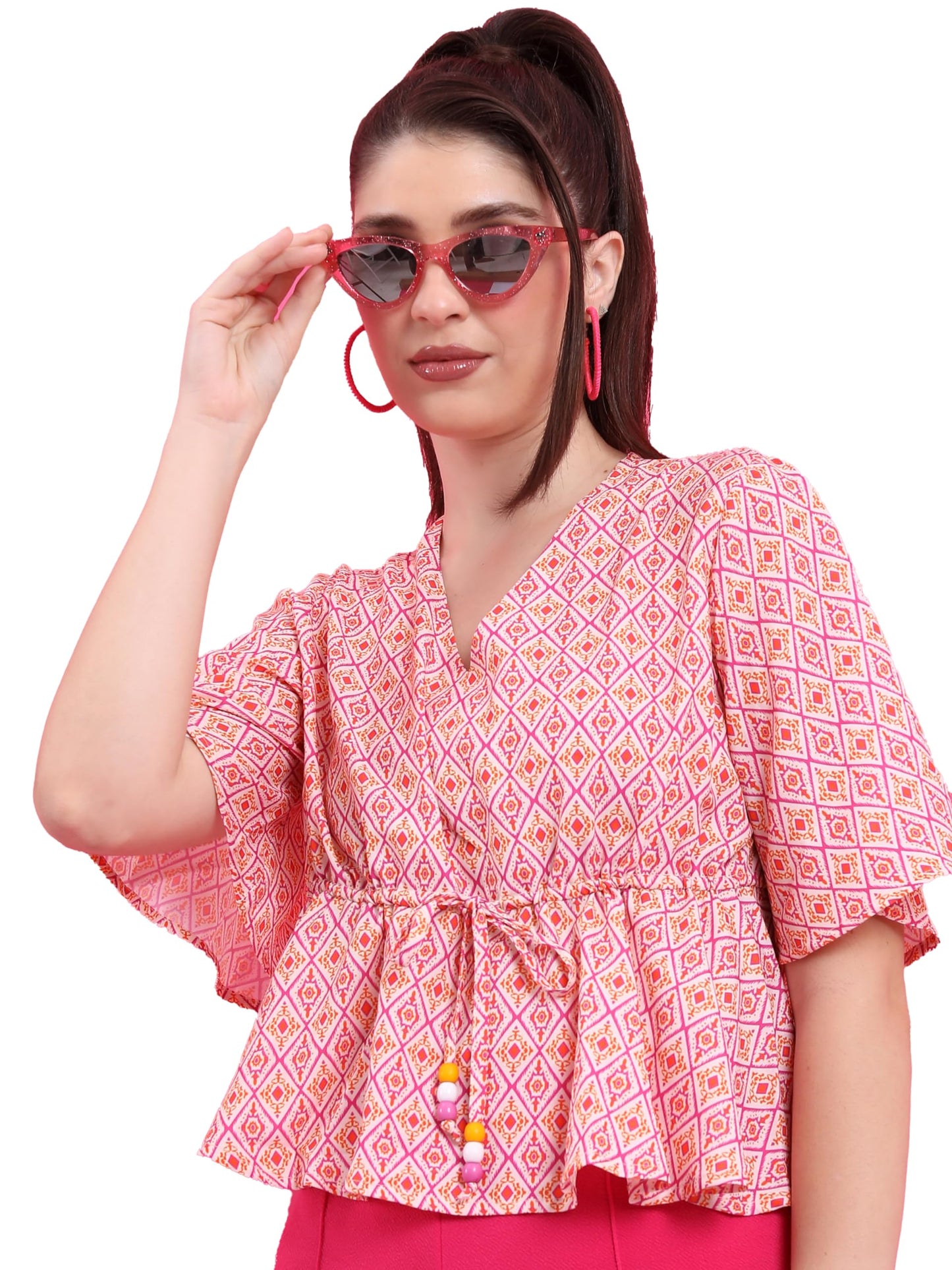 Ketch Women'S Regular Fit Tops (Khtp000333_Pink