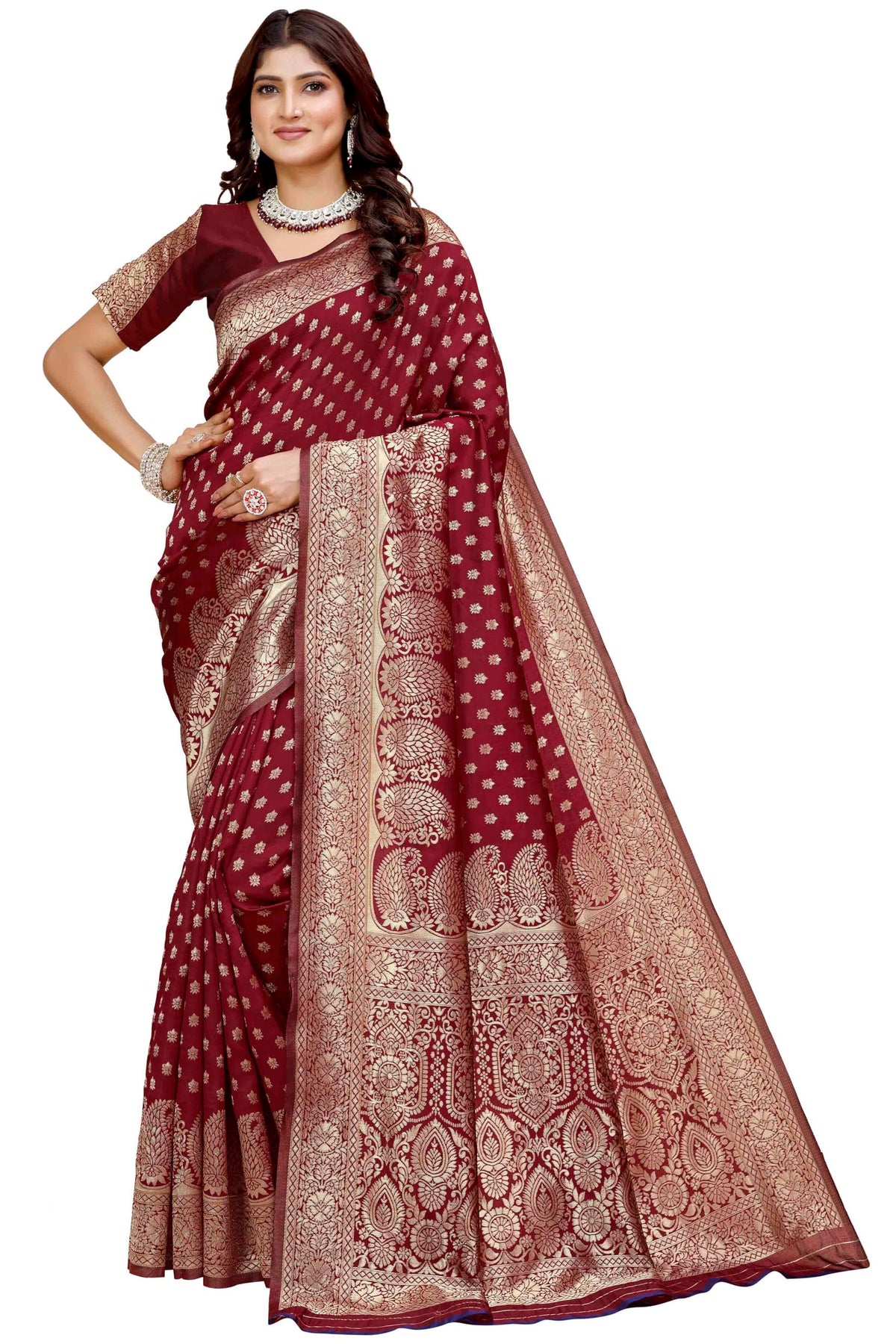 Shasmi Womens Banarasi Saree Pure Kanjivaram Silk Saree Soft new ladies 2025 Design Wear Pattu Sarees Latest Party Sari collect