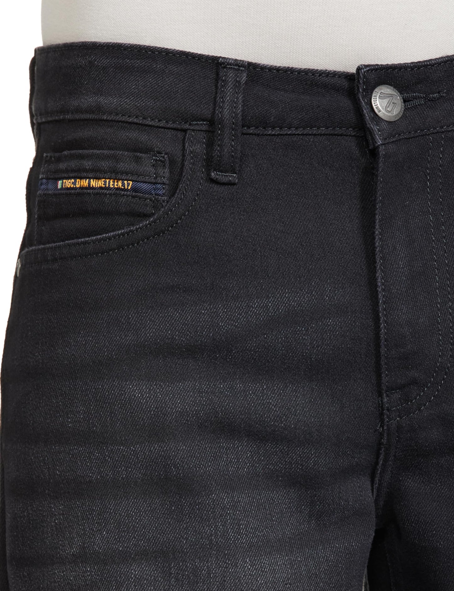 The Indian Garage Co Men Dad Fit Solid Mid-Rise Jeans Black