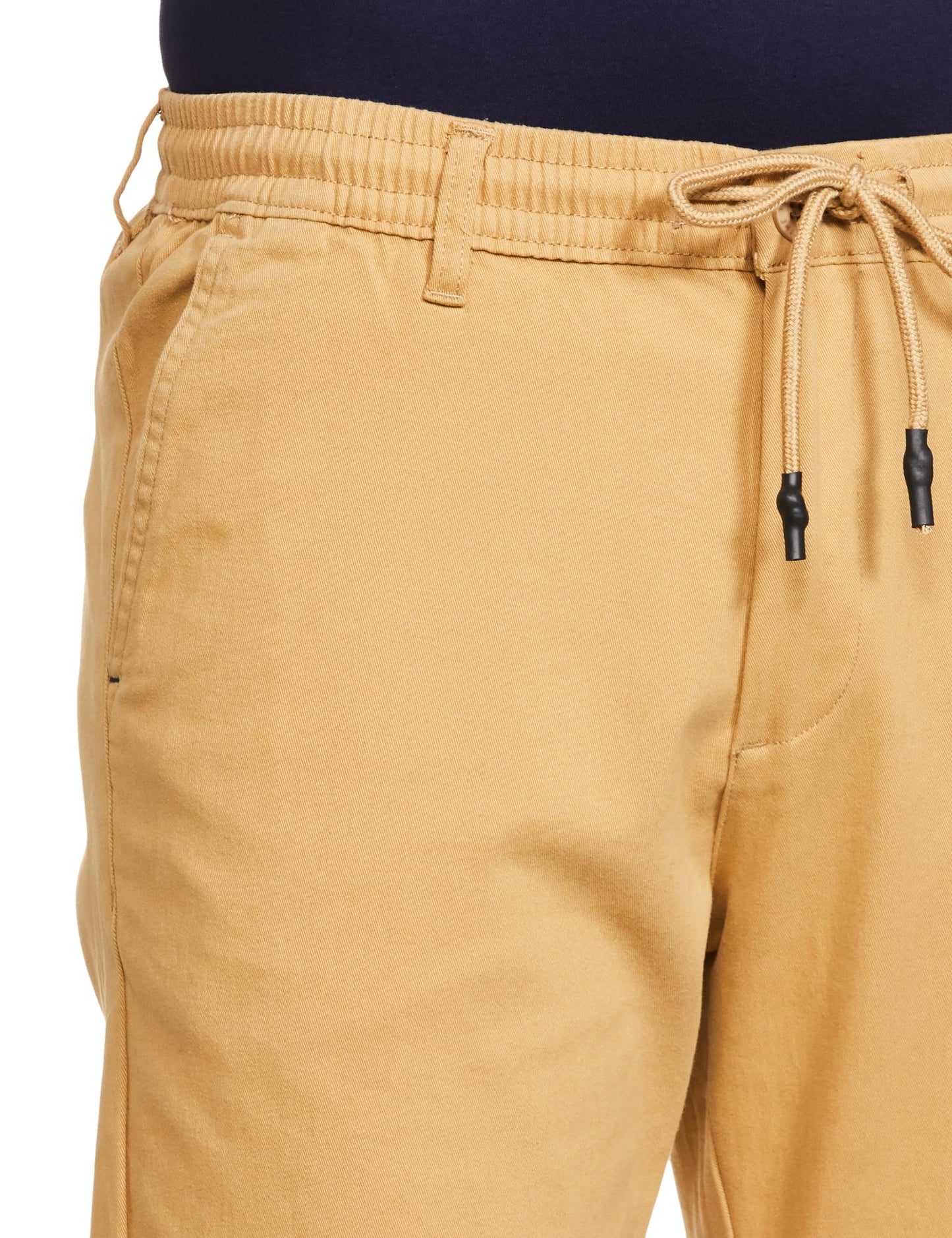 The Indian Garage Co Men Slim Fit Solid Mid-Rise Chinos Beige