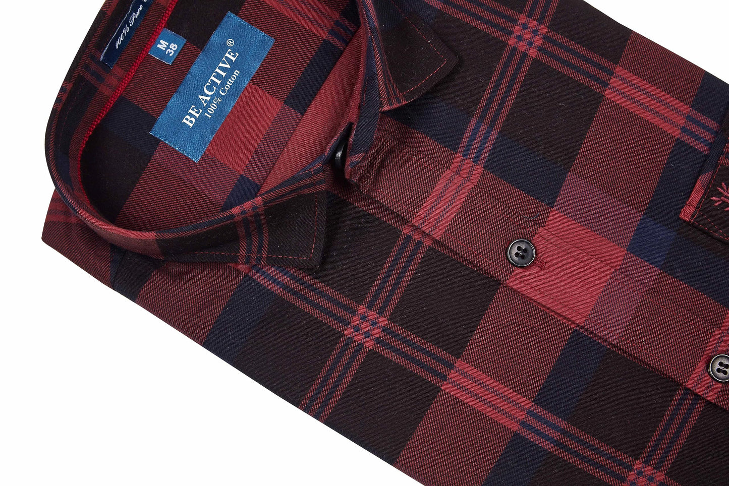 BE ACTIVE Mens Casual 100% Cotton Checkered Shirt || Casual Shirts for Men || Men Casual Shirt || Casual Wear Shirts (CCH0177-2