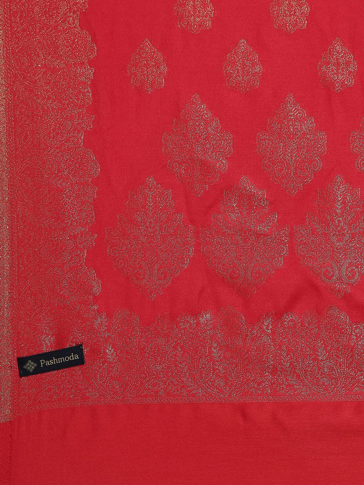 Pashmoda Women Nargis Kaani Stole with Silky Zari Weave, (Size 72X208 CM)