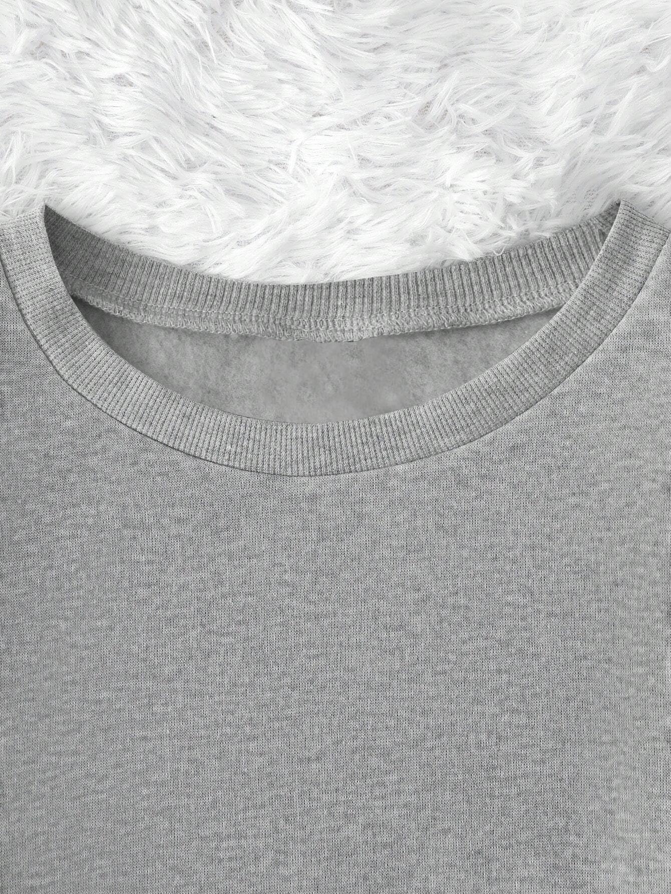 TAGAS Womens Fleece Regular Fit Pullover Round Neck Sweatshirt || Winter Wear (WSS-1) Grey