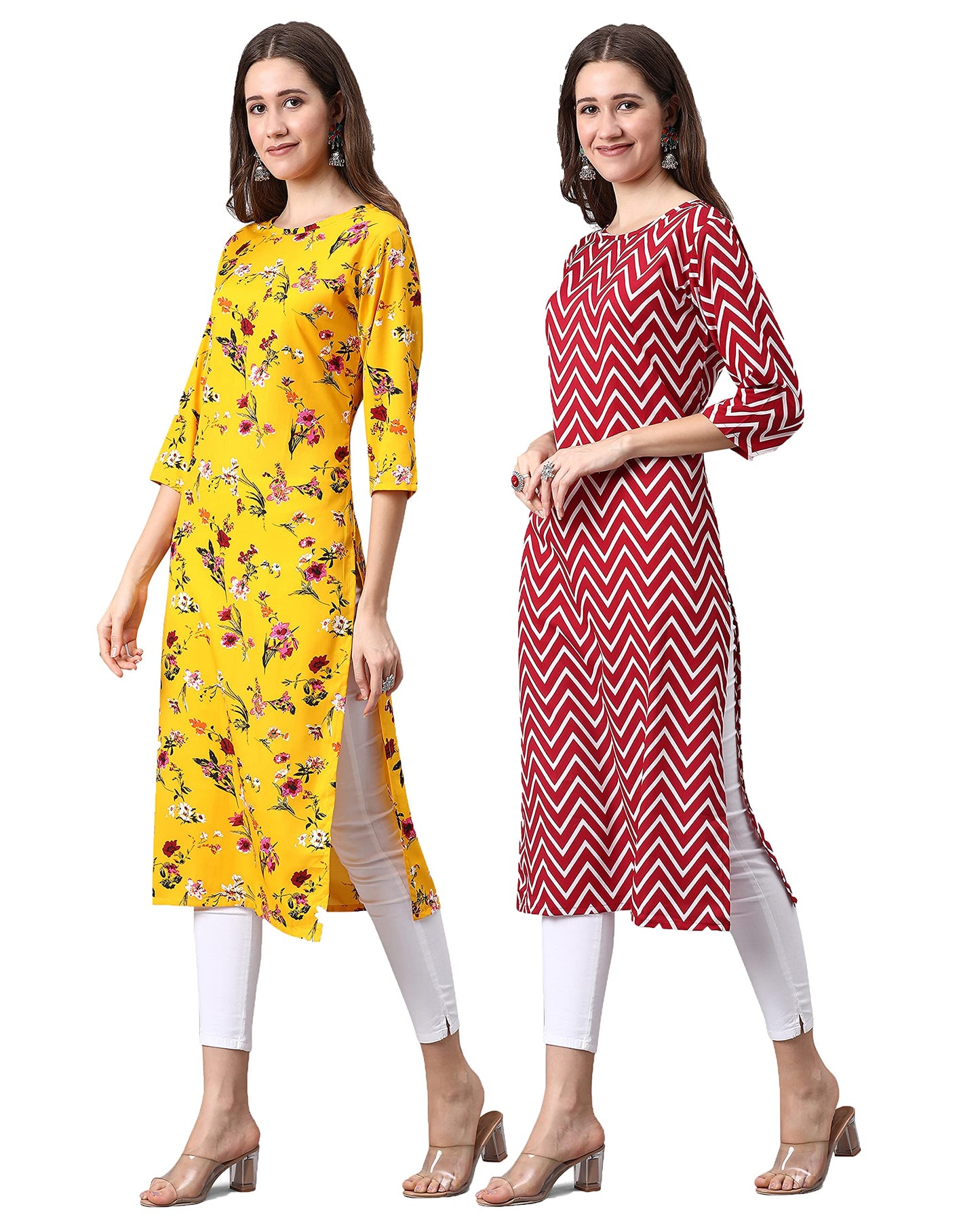 LookMark Crepe Women Straight Kurti