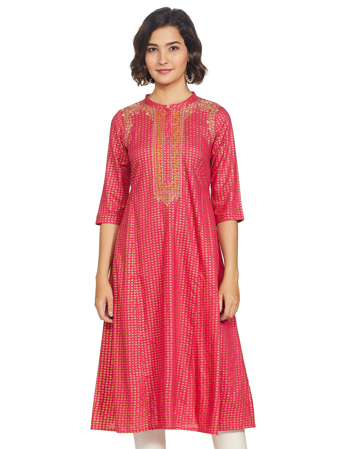 Aurelia Womens Viscose Dress (21SFA12323-50422_Pink_XL)